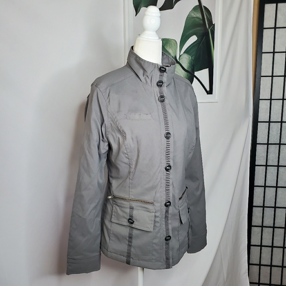 Prana Gray Heavy Jacket Utility Button Front - image 2